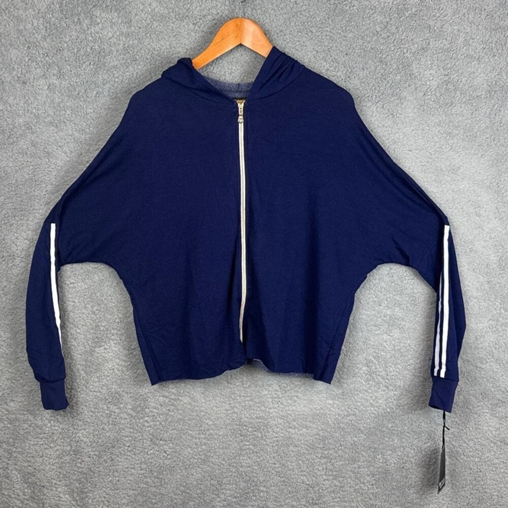 Michael Lauren Sullivan Hoodie Blue White SZ M NWT Athleisure Relaxed Oversized - Picture 5 of 11